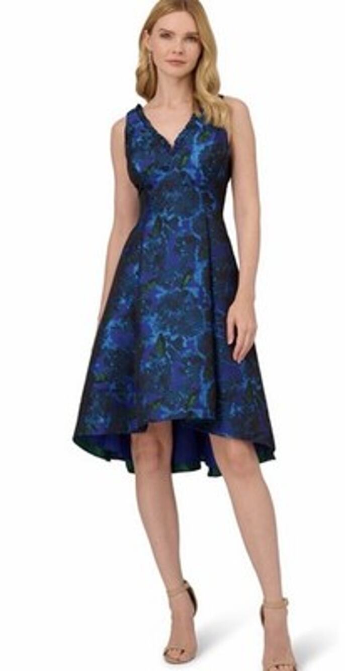 Adrianna Papell Ruffle Jacquard Cocktail Dress Women's 10 Nwt